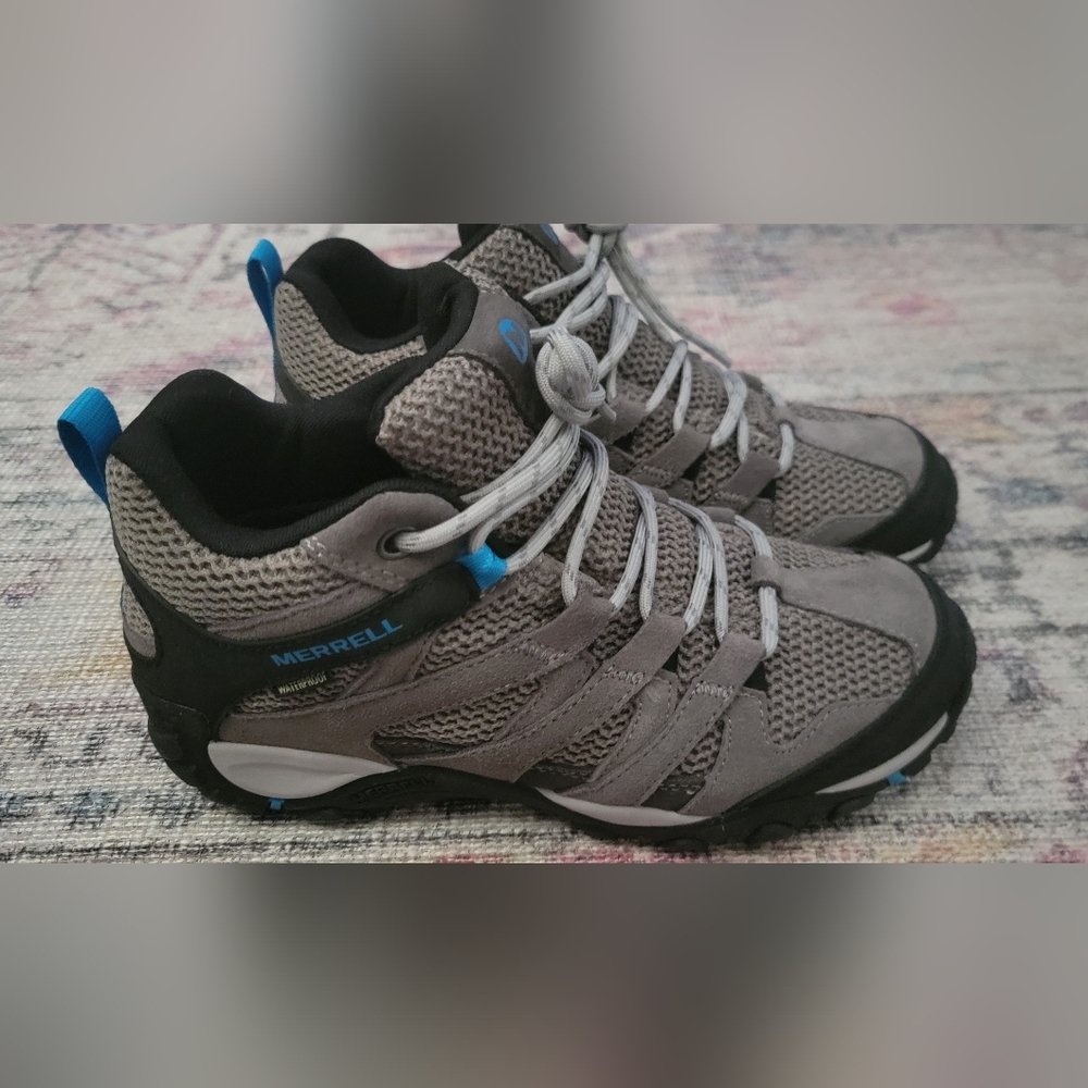 Merrell Women's Mid Alverstonr Waterproof Hiking Boots Charcoal/Tahoe Size 7.5